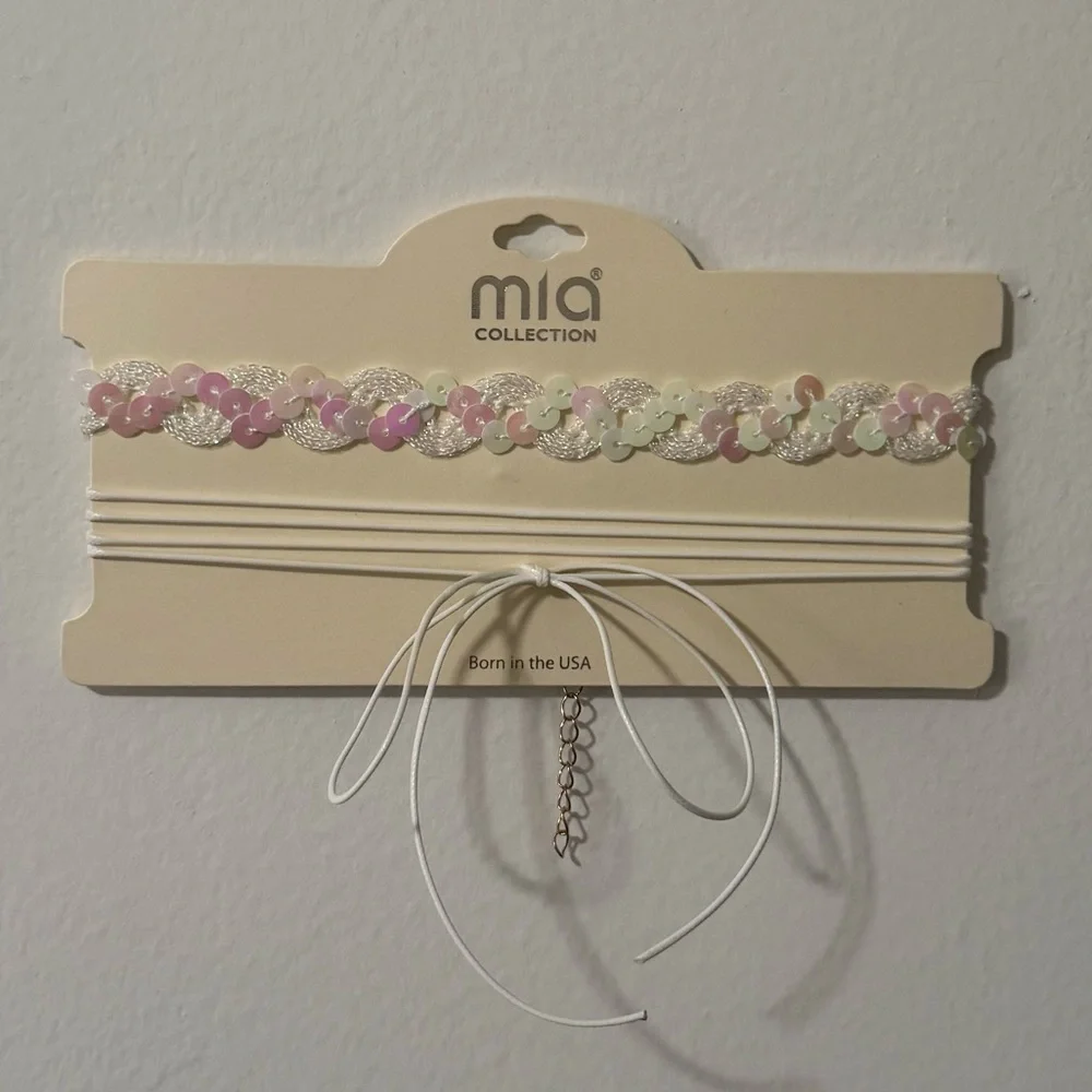 2 pc MIA Sequin & Lace Choker Set